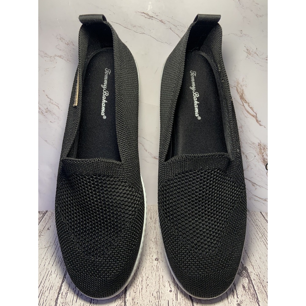 Tommy Bahama Women's Black Knit Slip On Memory Foam Loafer Sneaker size 8.5